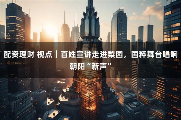 配资理财 视点｜百姓宣讲走进梨园，国粹舞台唱响朝阳“新声”